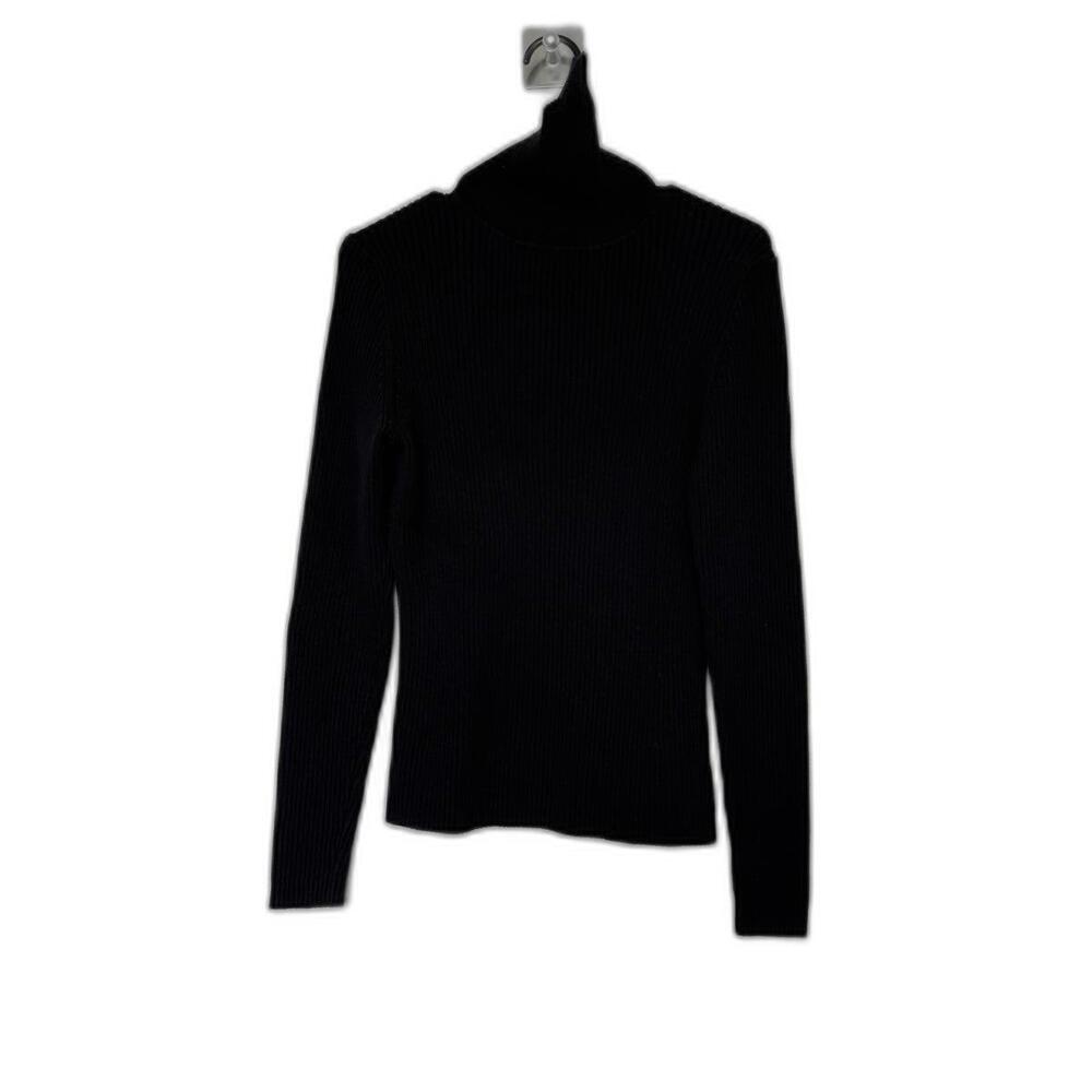Black Basic Gap Rib Knit Turtle Neck - image 3